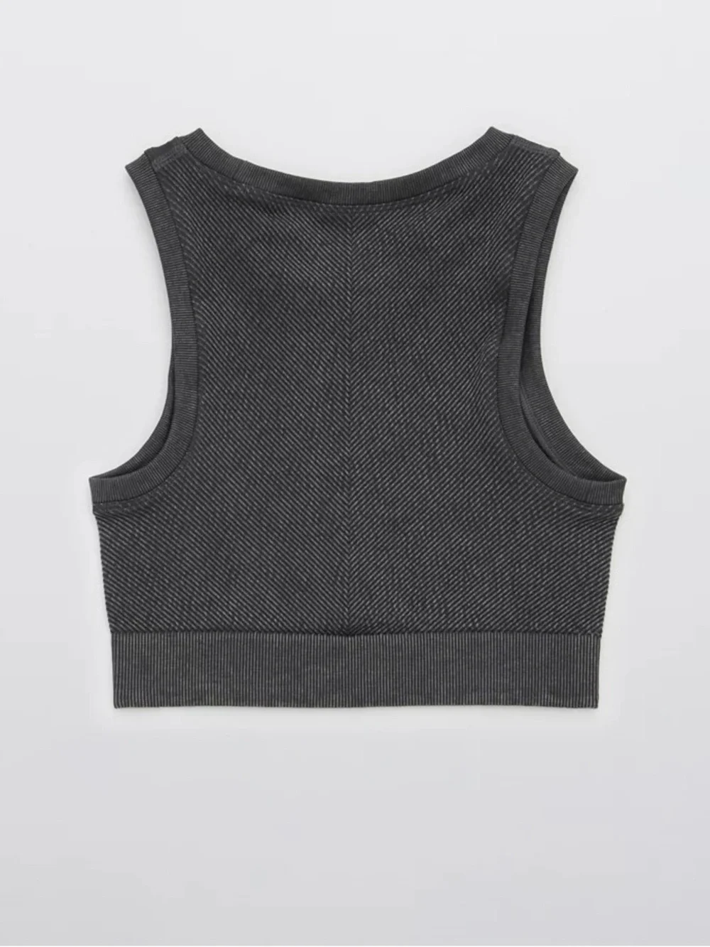 aerie Charcoal Gray High-Neck Cropped Sports Bra